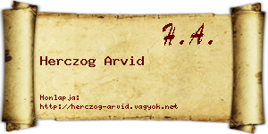 Herczog Arvid névjegykártya